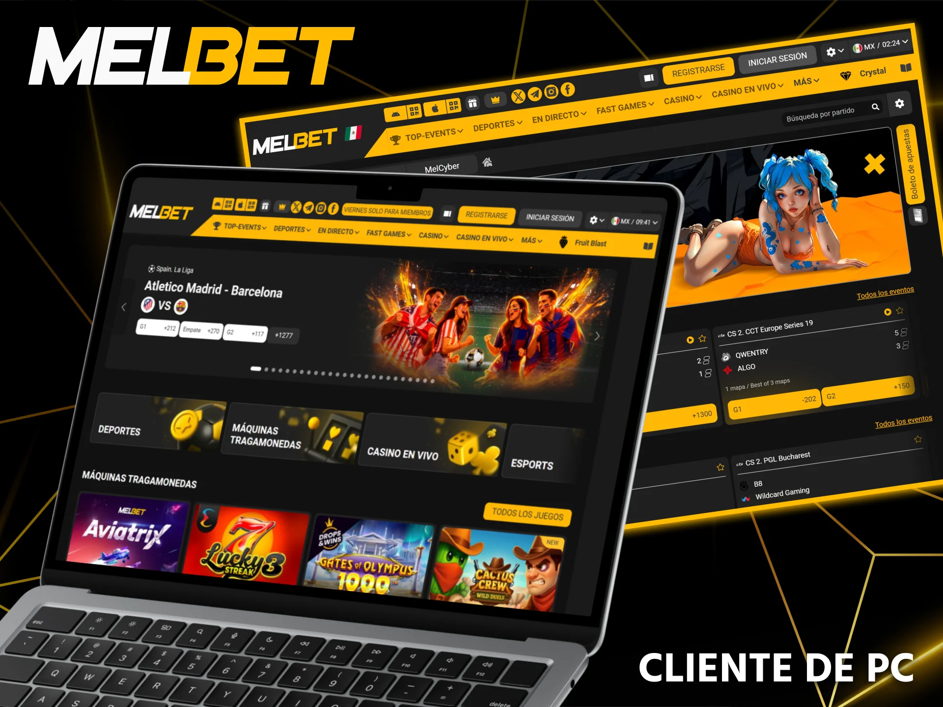 Para un uso cómodo del sitio web de Melbet, utilice la versión para PC.